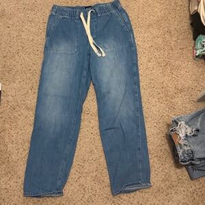 GAP Women’s Medium Blue Relaxed Jeans with Drawstring Size Small